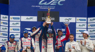 FIA WEC 6-hours of Silverstone Toyota TS040 winner podium