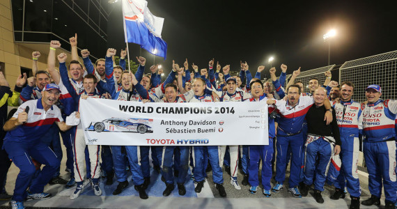 Toyota TS040 Hybrid FIA WEC World Endurance Championship Champion Buemi Davidson Bahrain 2014