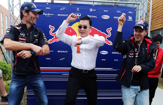 Korea Grand Prix Gangnam Style PSY Red Bull Racing Webber Vettel